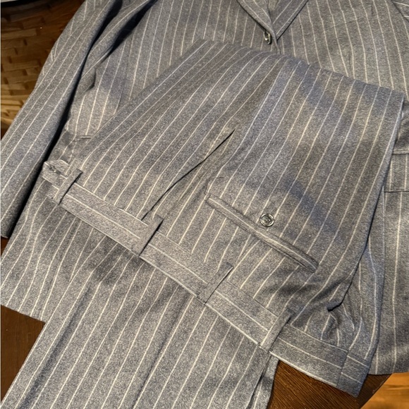 Italian blue/charcoal pin unconstructed wool clean - Picture 11 of 15